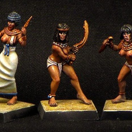 Brother Vinni Armed Egyptian Girls x 3 Miniatures