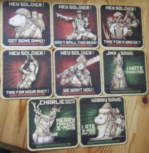 Raging Heroes Coasters / Drink Mats All Of Them 1st And Xmas Editons
