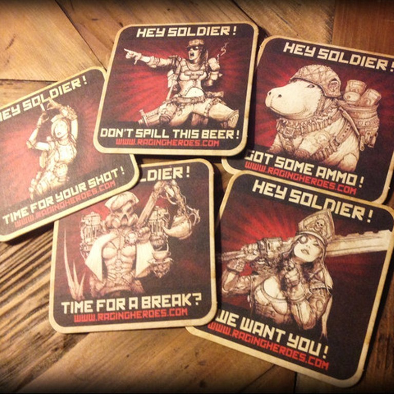 Raging Heroes Coasters / Drink Mats All Of Them 1st And Xmas Editons