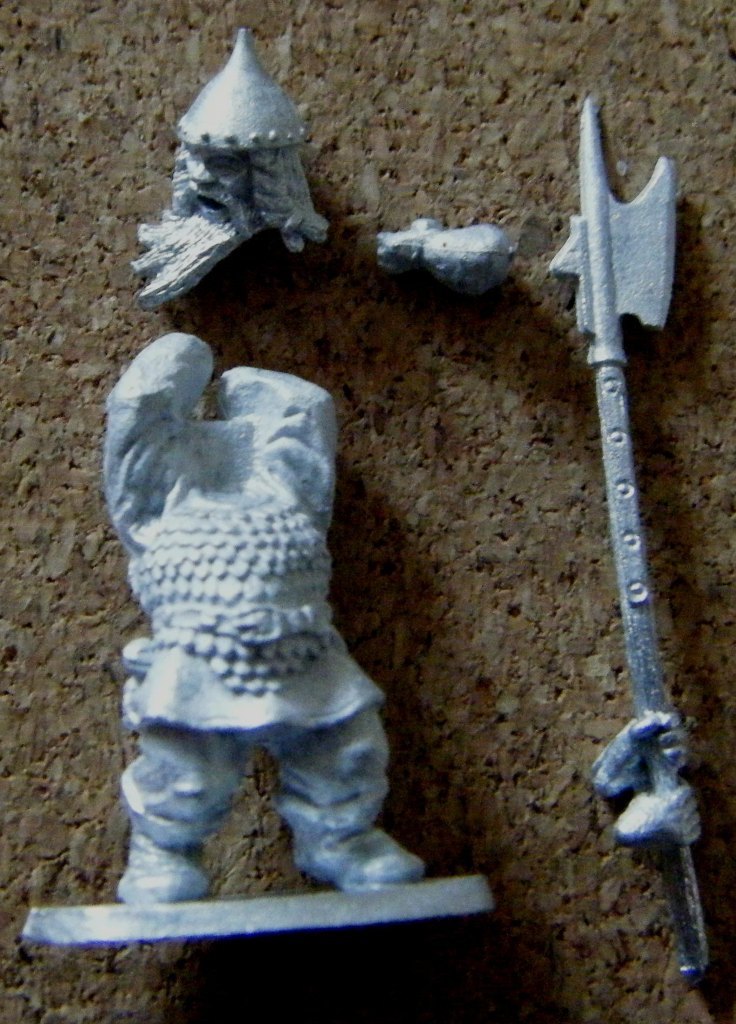Denizen Miniatures Fantasy Dwarf Wearing Scale Armour with Halberd