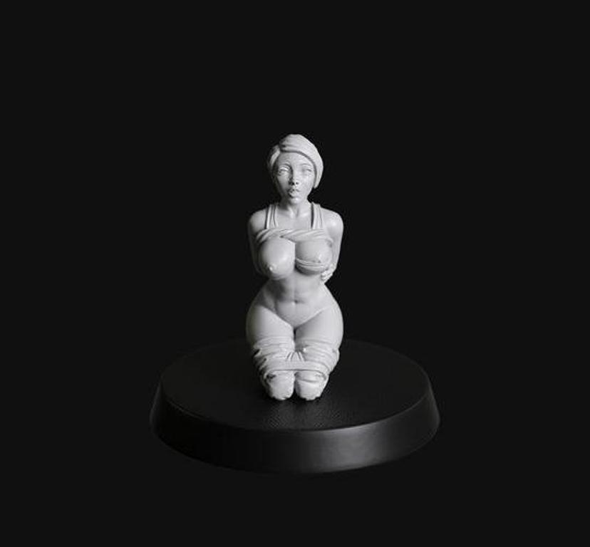 Manufaktura Miniatures 54mm Half Naked Bound Female Submissive Kneeling