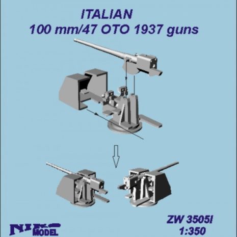 Niko Model 1:350 Italian 100mm/47 OTO 1937 Guns (5 to a pack)
