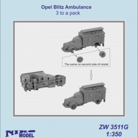 Niko Model 1:350 Opel Blitz Ambulance (3 to a pack)