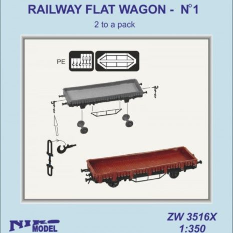 Niko Model 1:350 Railway Flat Wagon No2 (2 to a pack)