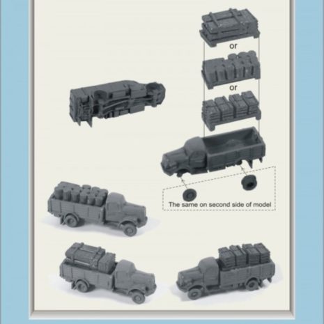 Niko Model 1:350 Opel Blitz Cargo with Load (3 to a pack)