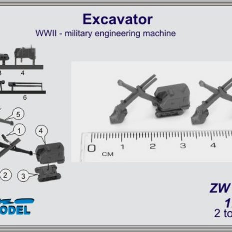 Niko Model 1:350 Excavator WWII Military Engineering Machine (2 to a pack)