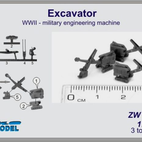 Niko Model 1:700 Excavator WWII Military Engineering Machine (3 to a pack)