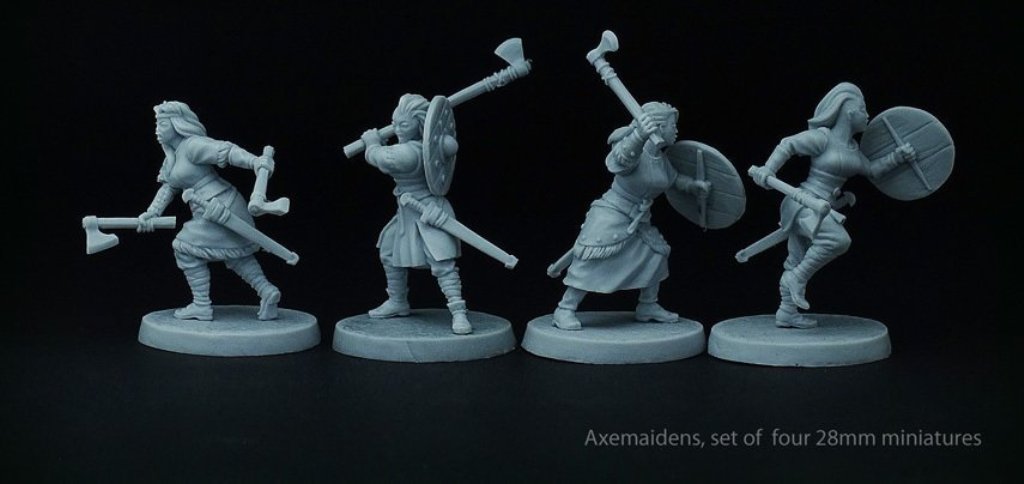 Brother Vinni Miniatures Viking Axe Maidens x 4 Miniatures