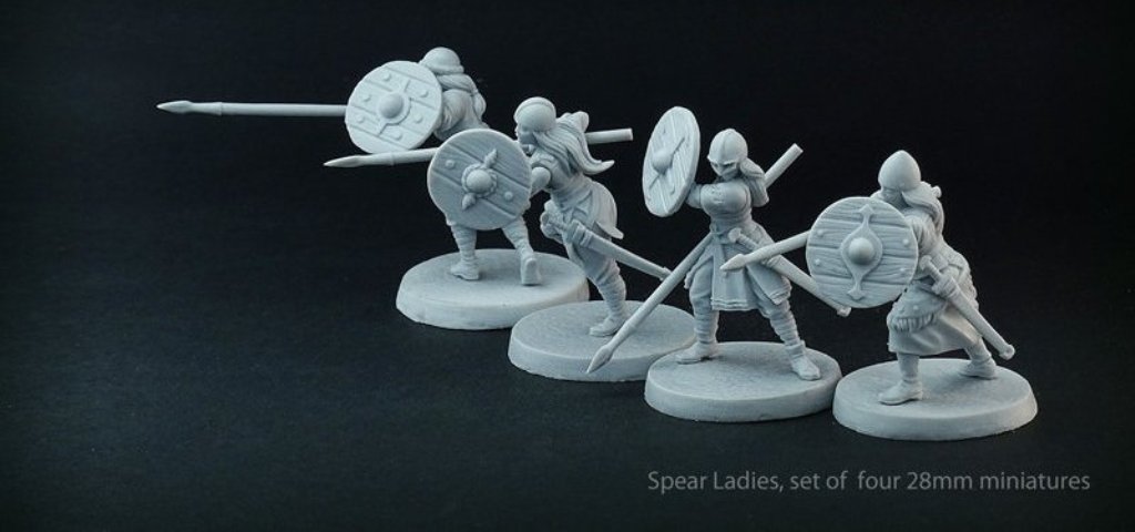 Brother Vinni Miniatures Viking Spear Ladies x 4 Miniatures