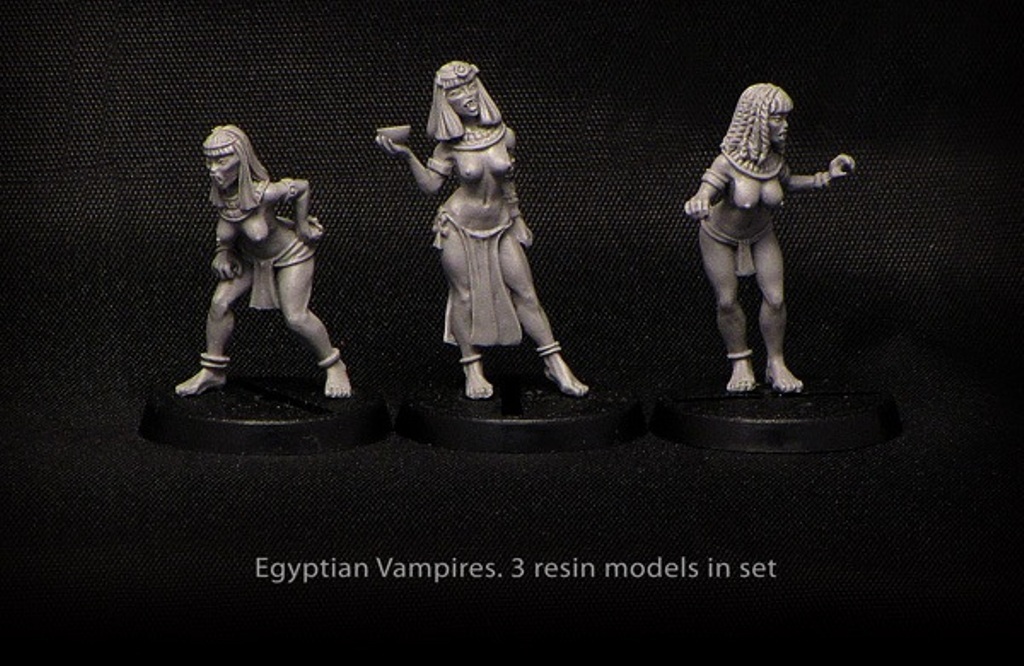 Brother Vinni Miniatures Curvy Semi Naked Egyptian Vampire Girls x 3 Miniatures