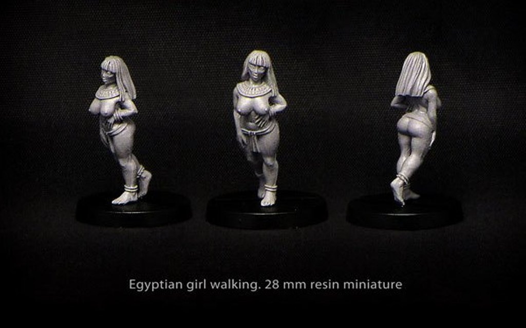 Brother Vinni Miniatures Curvy Semi Naked Egyptian Girl Walking
