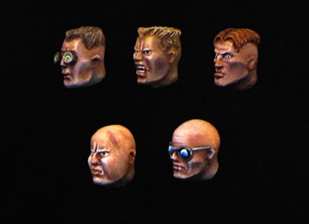 Brother Vinni Miniatures Male Combat Heads Set Of 5 Heads