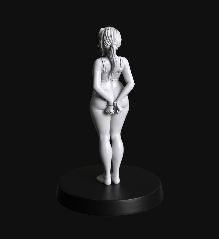 Manufaktura Miniatures Bound Chubby Female Submissive Tied Standing in Underwear