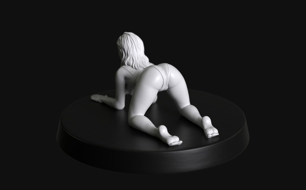 Manufaktura Miniatures Undressed Long Haired Female Submissive on All Fours