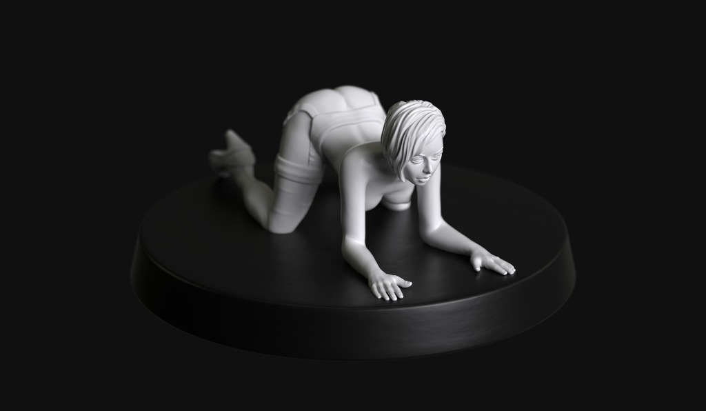 Manufaktura Miniatures Short Haired Nude Female Submissive on Hands and Knees
