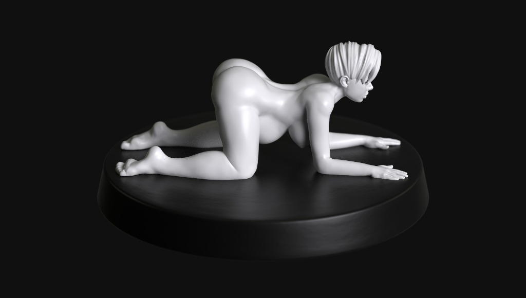 Manufaktura Miniatures Nude Pregnant Female Submissive on Hands and Knees