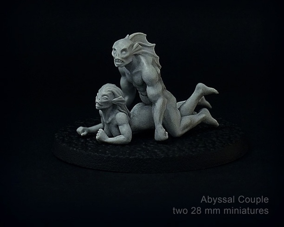 Brother Vinni Miniatures 28mm Abyssal Couple Fish Man and Fish Woman
