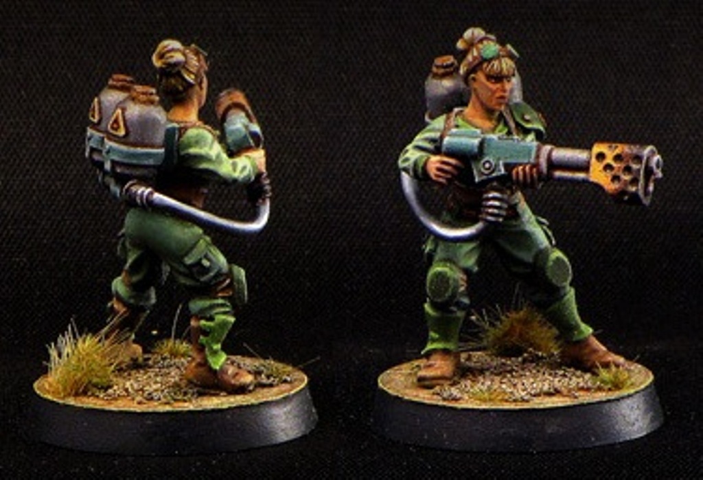 Brother Vinni Miniatures 28mm Military Female Armed With Flamethrower