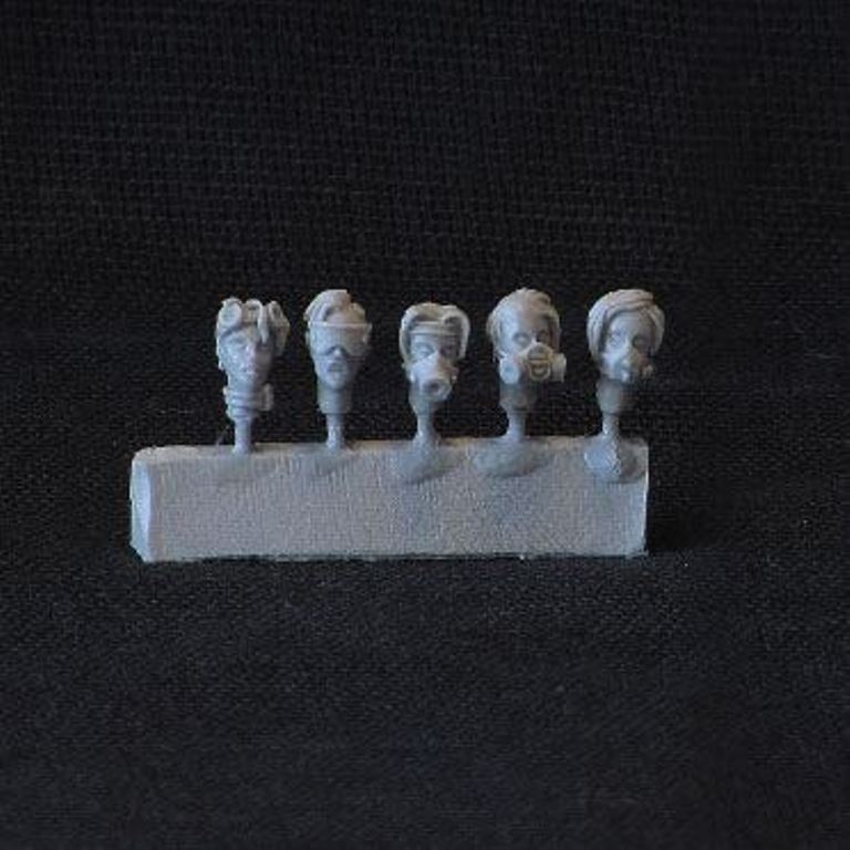 Brother Vinni Miniatures 28mm Postapocalypse Female Heads Set Of 5 Heads