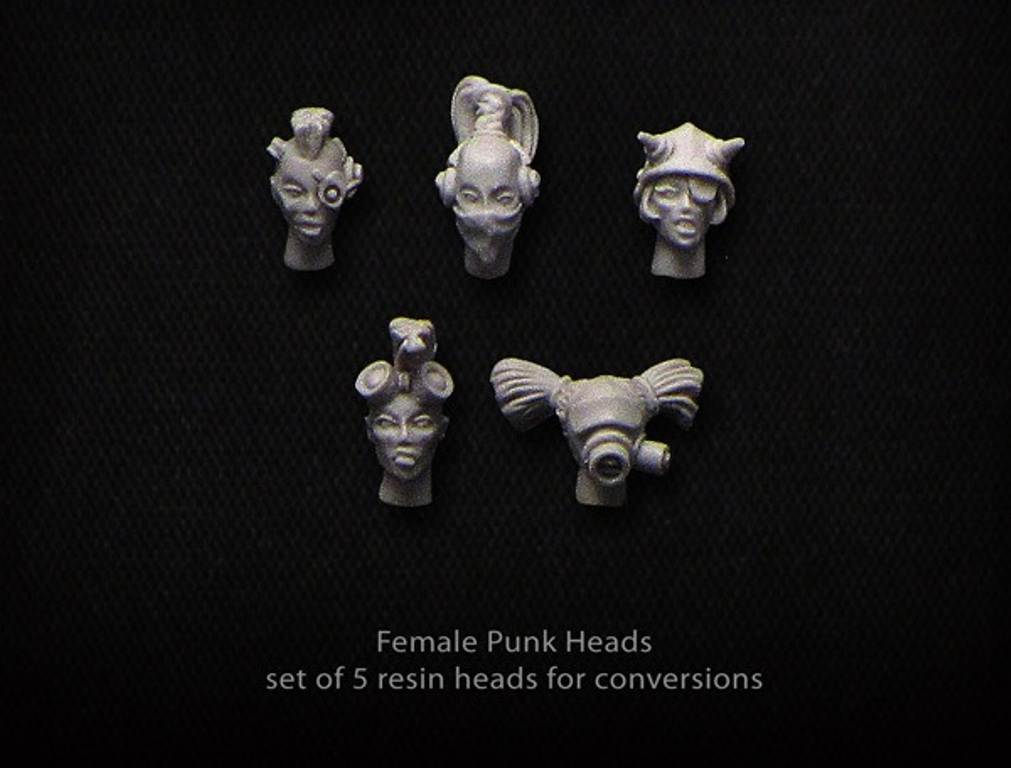 Brother Vinni Miniatures 28mm Female Heads Punk Style Set Of 5 Heads