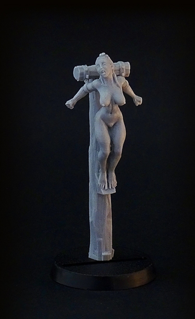 Brother Vinni Miniatures 28mm Naked Female Woman Heretic on Cross