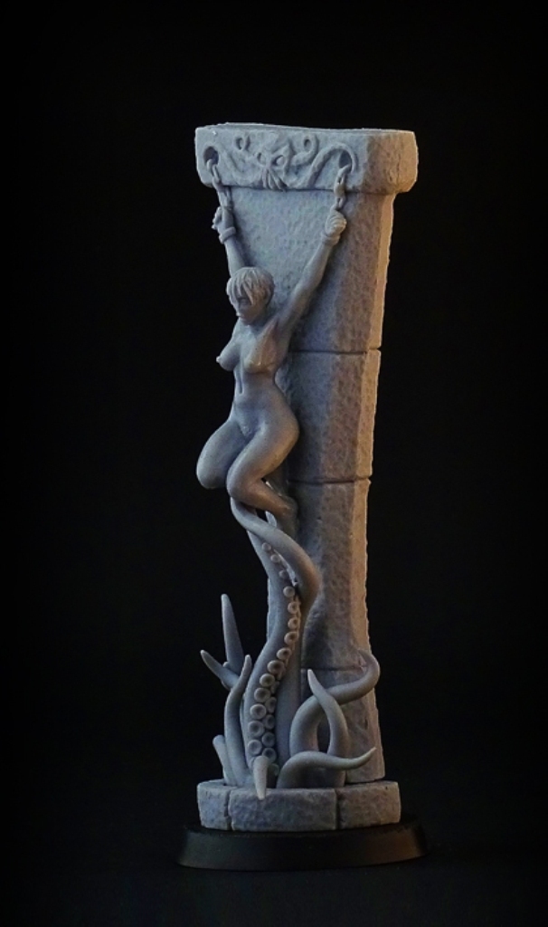 Brother Vinni Miniatures 28mm Naked Woman Tied to Altar with Tentacles