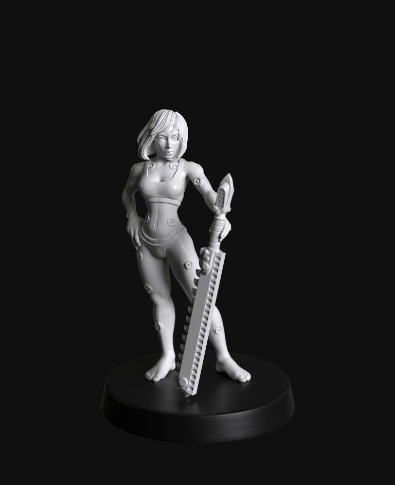 Manufaktura Miniatures Gene Enhanced Warrior Wearing Underwear with Chainsaw #