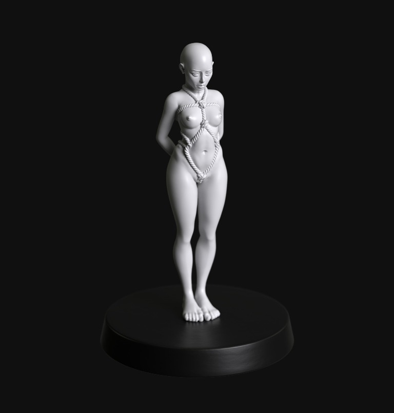Manufaktura Miniatures Naked Female Bald Submissive Shibari Japanese Bound #