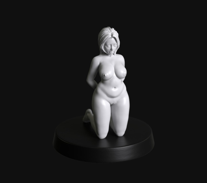 Manufaktura Miniatures Nude Chubby Female Tied up Submissive on Knees #