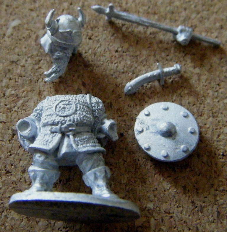 Denizen Miniatures 25mm Dwarf in Horned Helmet and Chain Mail with Spear