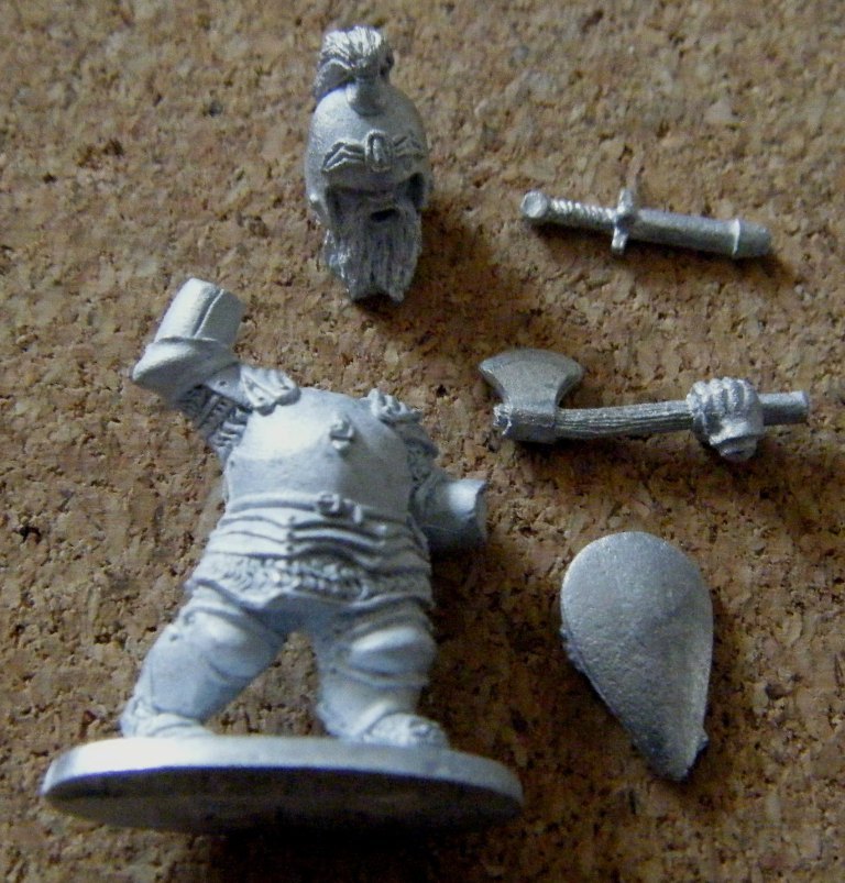 Denizen Miniatures 25mm Dwarf Imperial Guard in Plate Armour with Mace and Heart