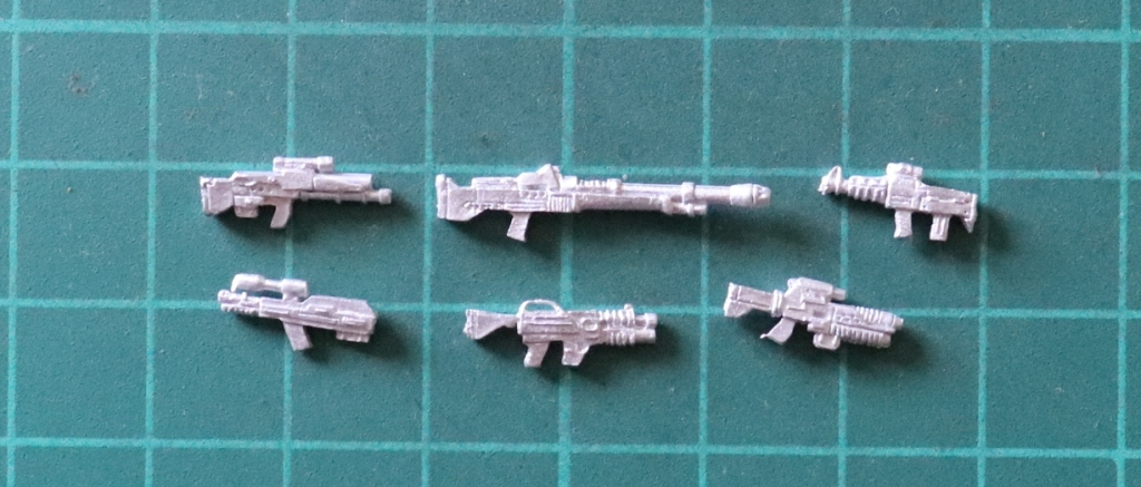 Denizen Miniatures 25mm Science Fiction Weapons Pack (six assorted weapons - four rifles plus two heavier guns)