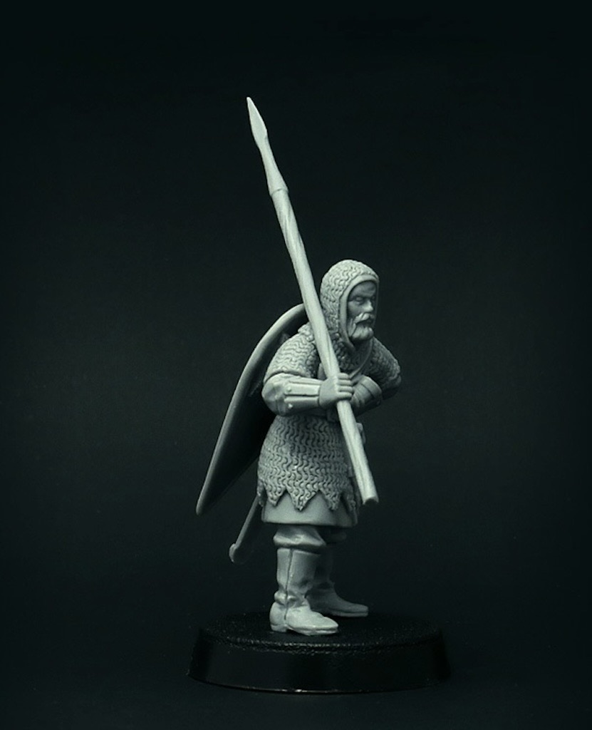 Brother Vinni Miniatures Tired Knight with Spear and Drop Shaped Shield