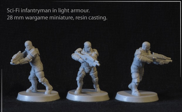 Brother Vinni Miniatures Sci-fi Nuclear Sandlot Postapocalypse Light Armoured Trooper With Rifle