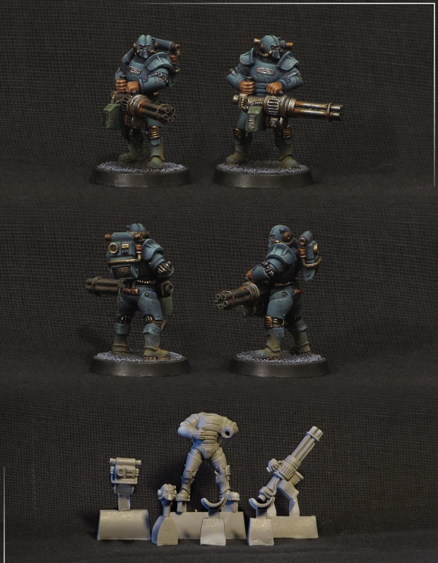 Brother Vinni Miniatures Sci-fi Nuclear Sandlot Postapocalypse Power Armoured Soldier Armed With Chaingun
