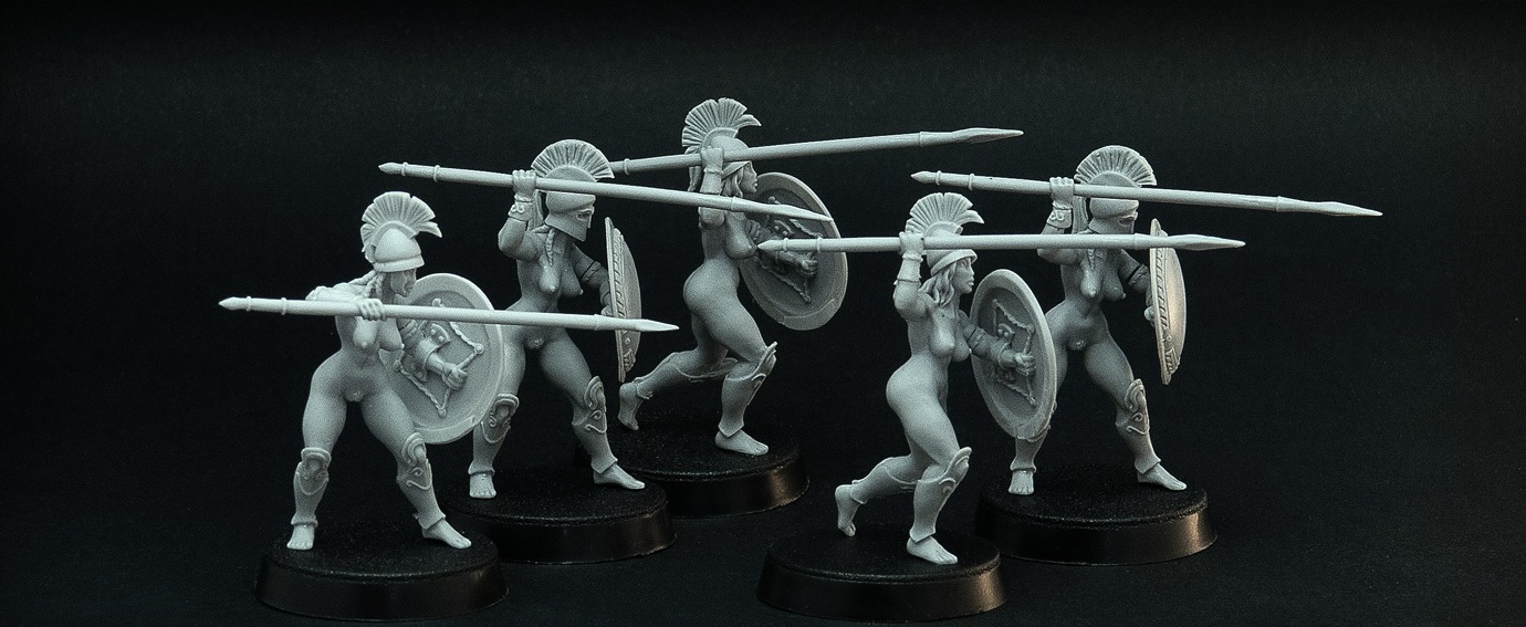 Brother Vinni Miniatures Female Hoplites Phalanx #2 x 5 Miniatures