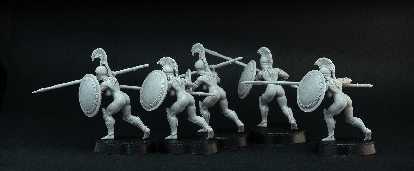 Brother Vinni Miniatures Female Hoplites Phalanx #1 x 5 Miniatures