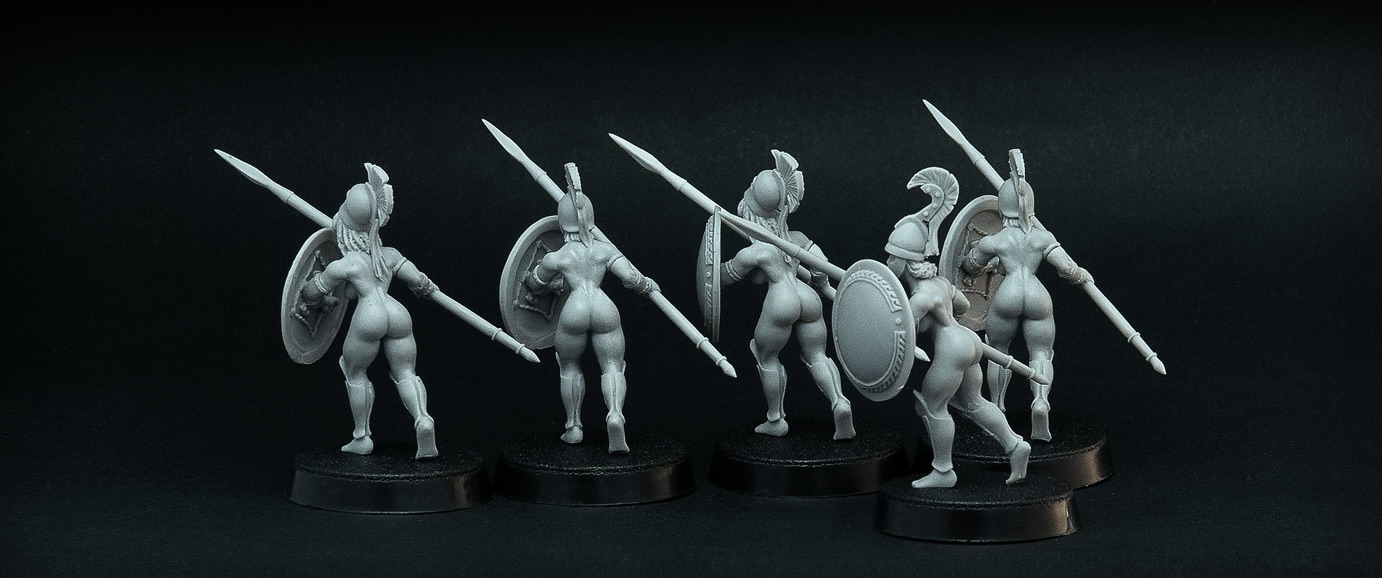 Brother Vinni Miniatures Female Hoplites Phalanx #3 x 5 Miniatures